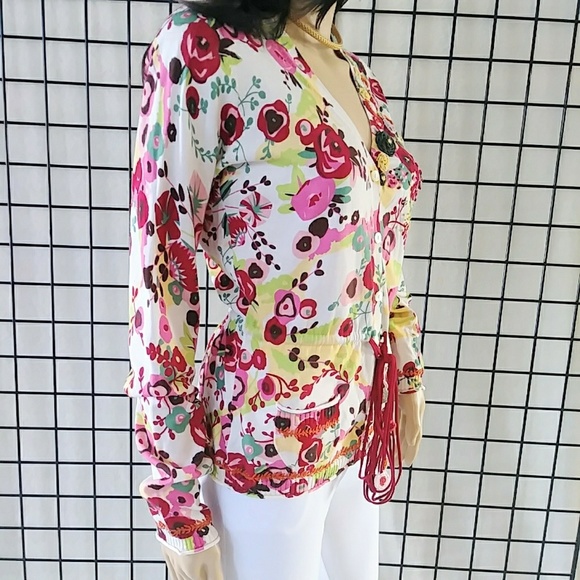 SALE! NEW Kenzo Sz L Poppy Floral Cardigan Sweater - Picture 4 of 8